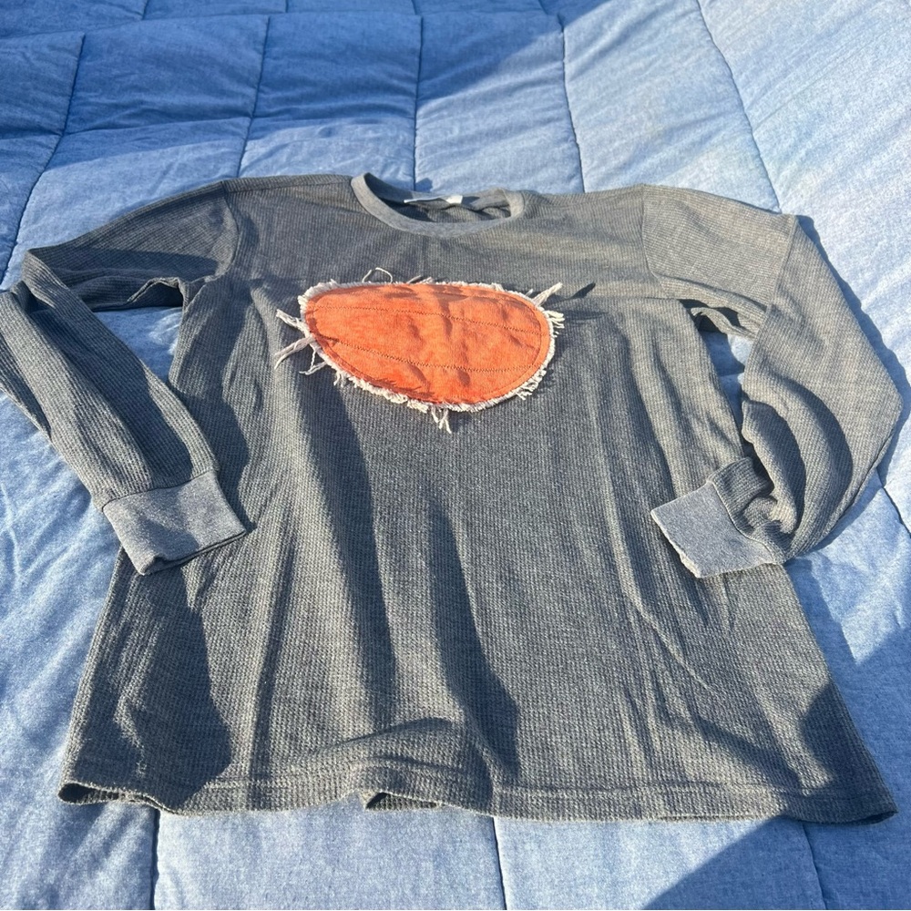 Lost Petal Linens Boutique Long Sleeve Waffle Weave Basketball Top Size Medium